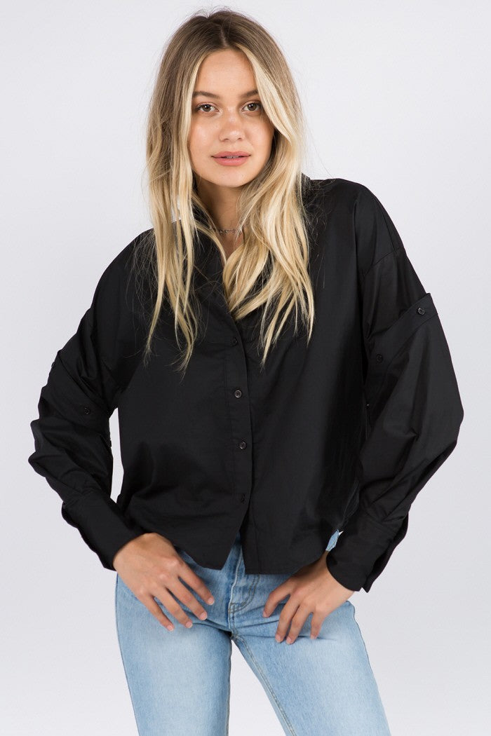 Button Detailed Sleeves Shirt