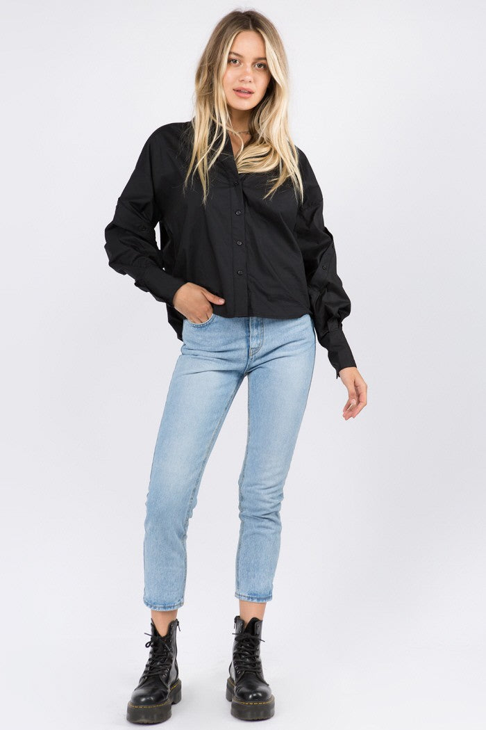 Button Detailed Sleeves Shirt