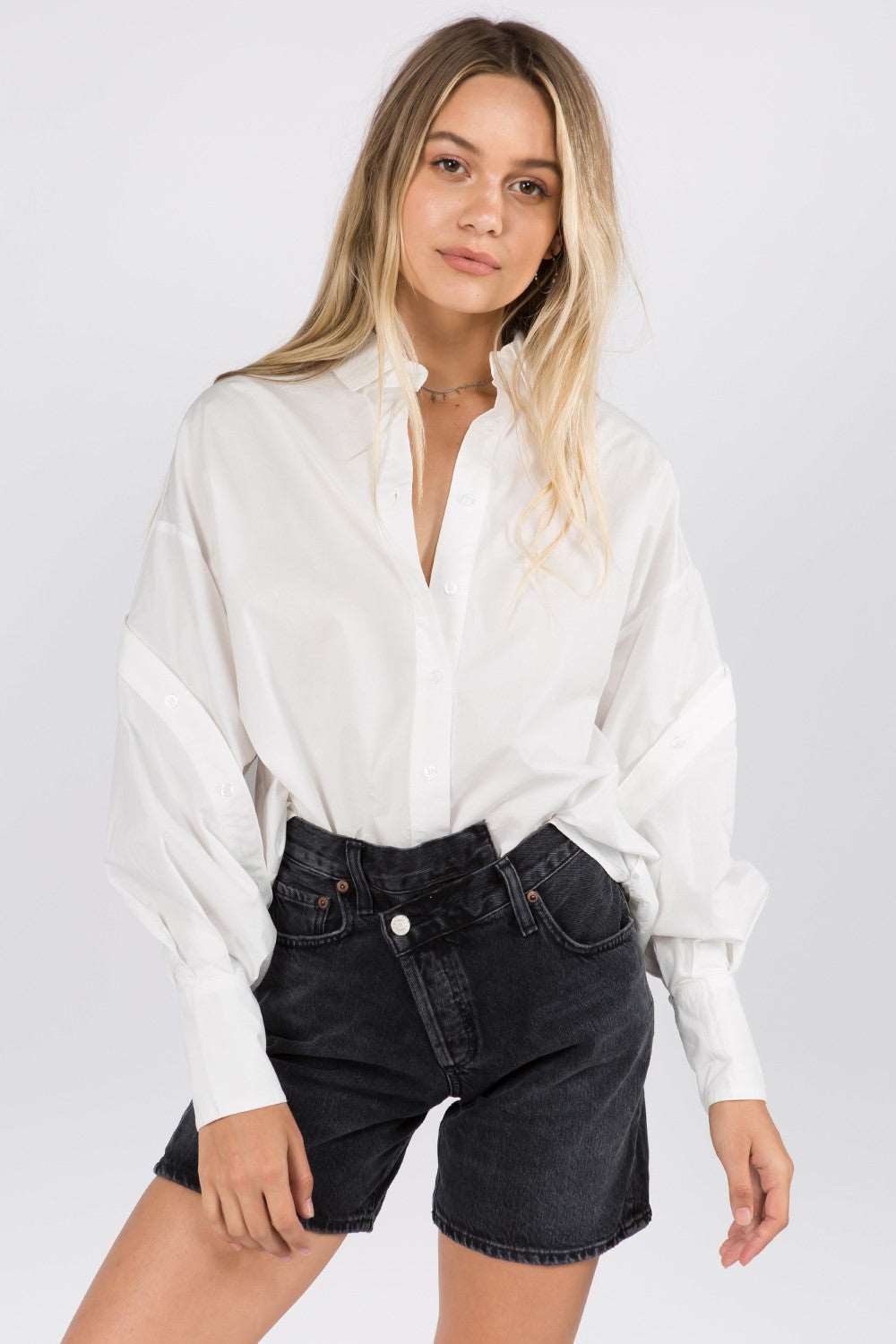 Button Detailed Sleeves Shirt