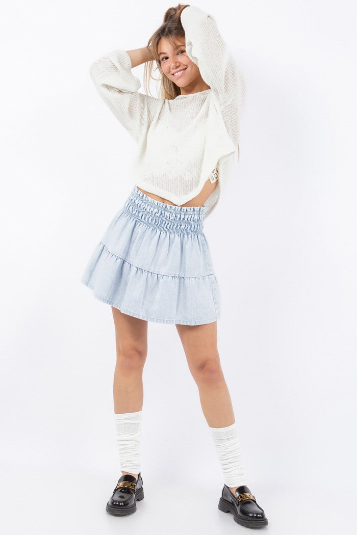 Coverup Pullover with Hoodie Top Ivory