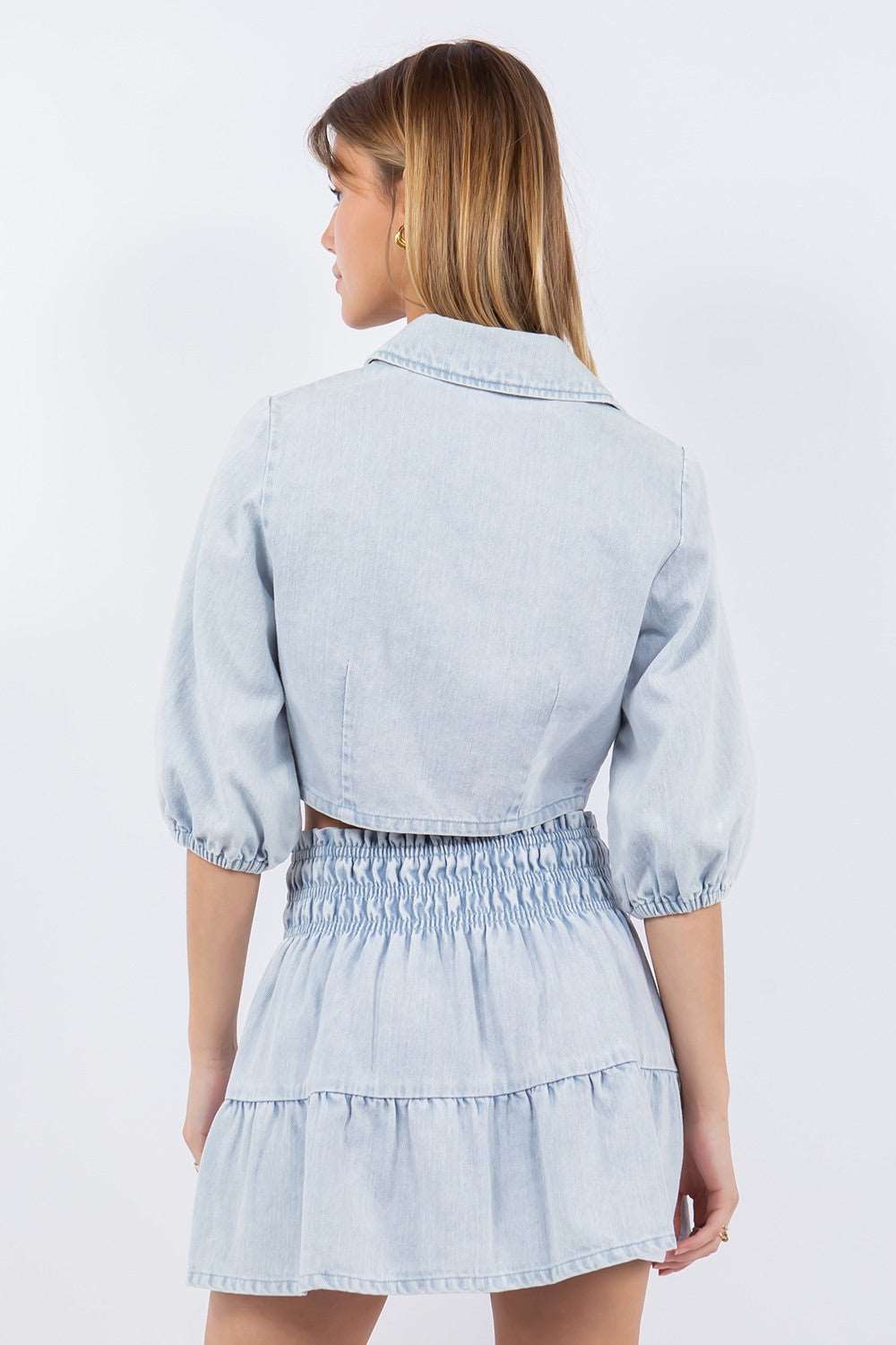 Denim Tiered Skirt