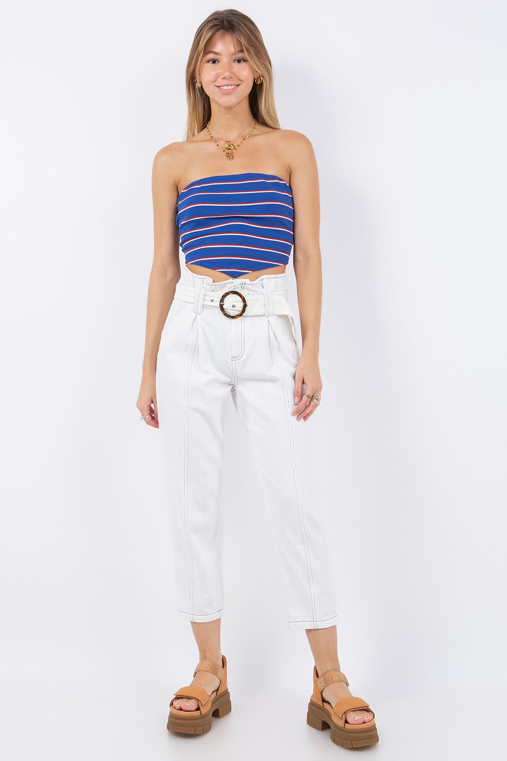 Paperbag Waist Belted Pants