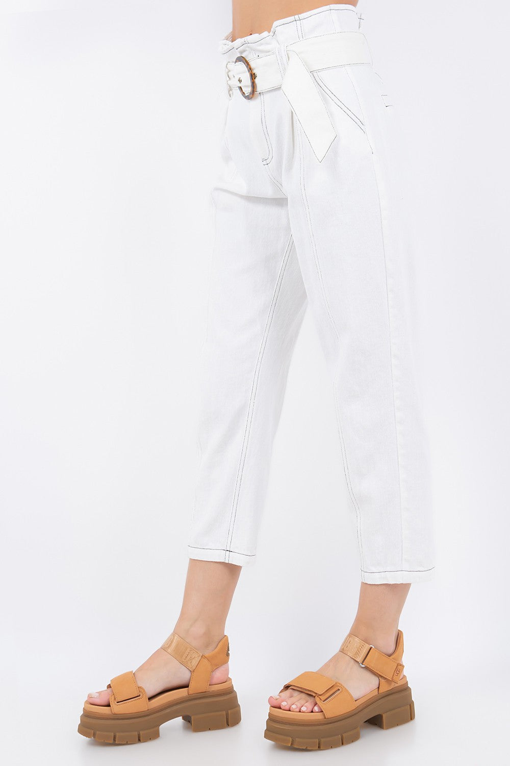 Paperbag Waist Belted Pants