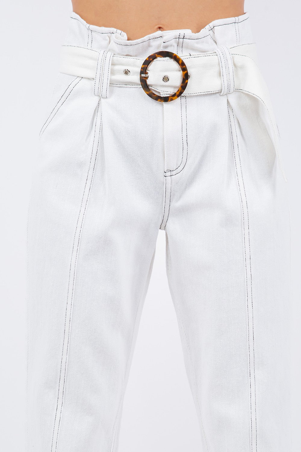 Paperbag Waist Belted Pants