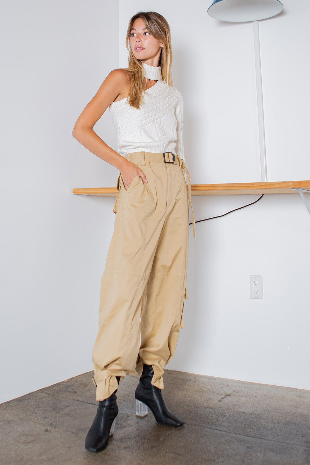 BELTED CARGO PANTS