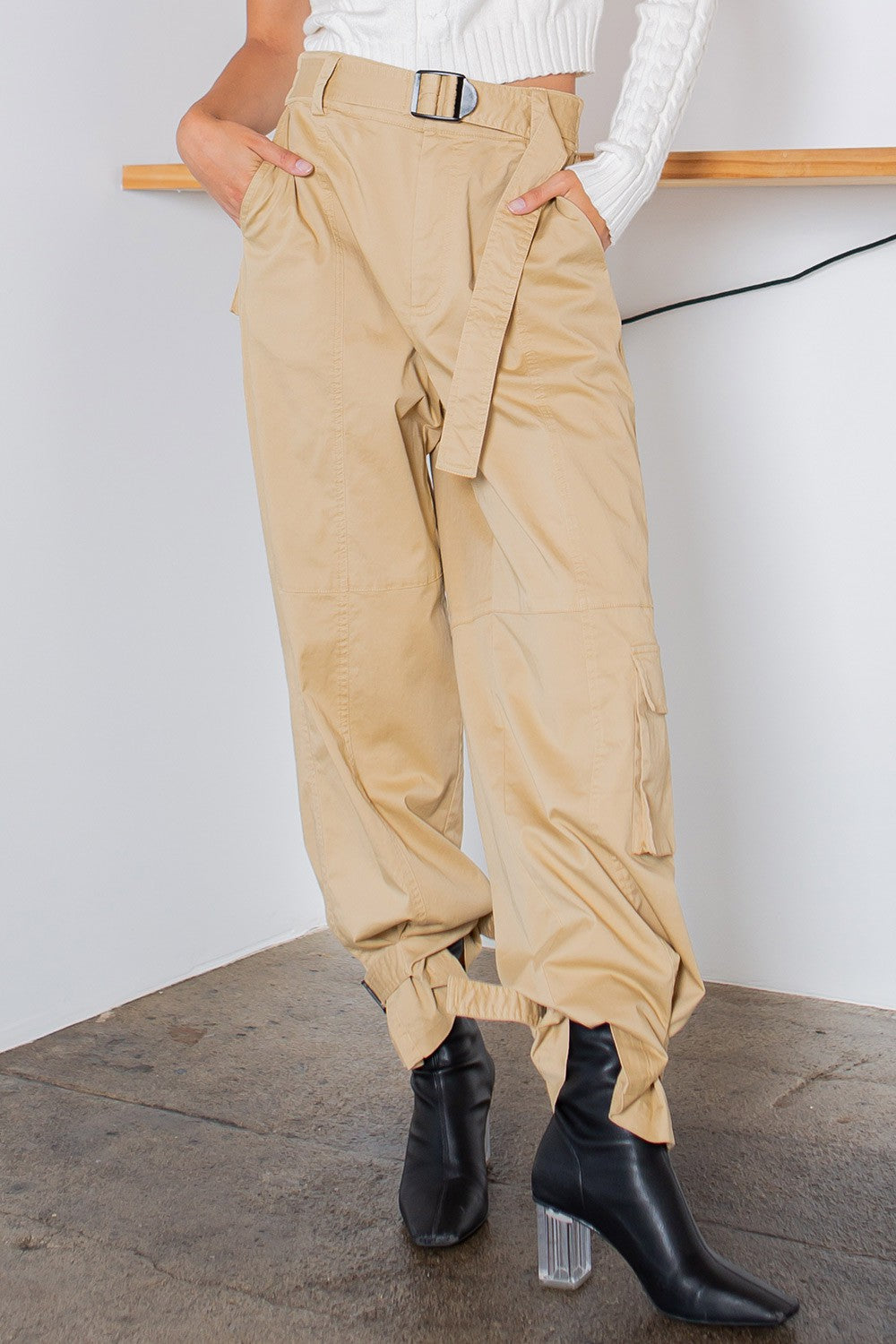 BELTED CARGO PANTS