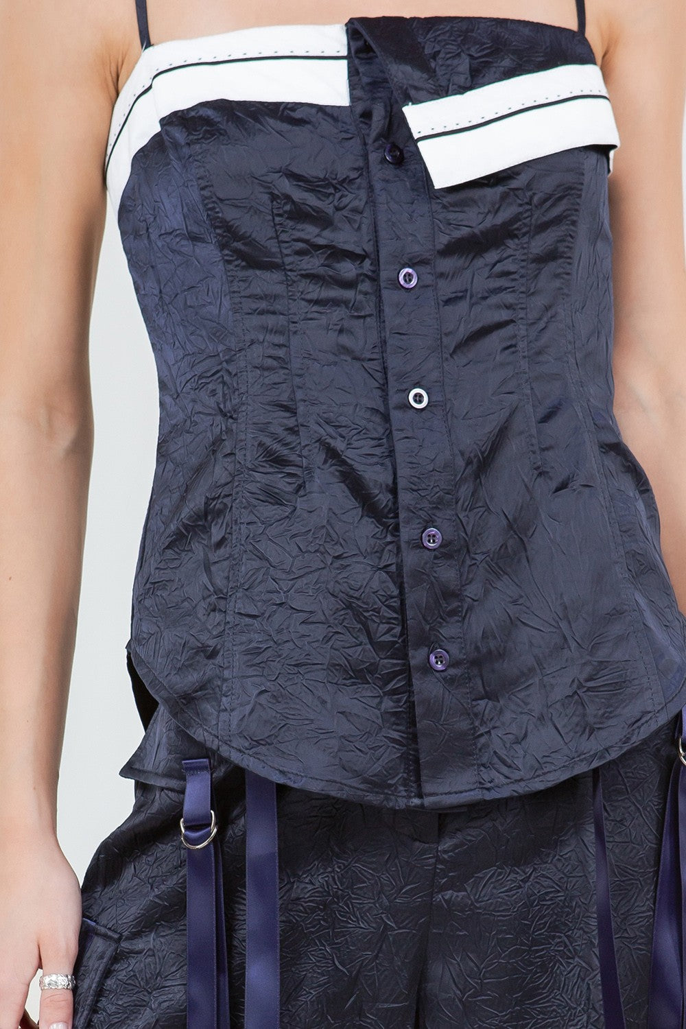 SATIN CRINKLE TANK TOP