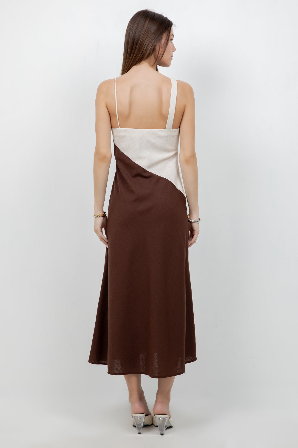 LINEN COMBO COWL NECK MAXI DRESS - Whiteroom+Cactus
