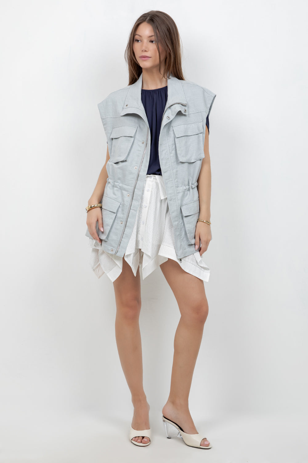 SLEEVELESS UTILITARIAN VEST JACKET - Whiteroom+Cactus