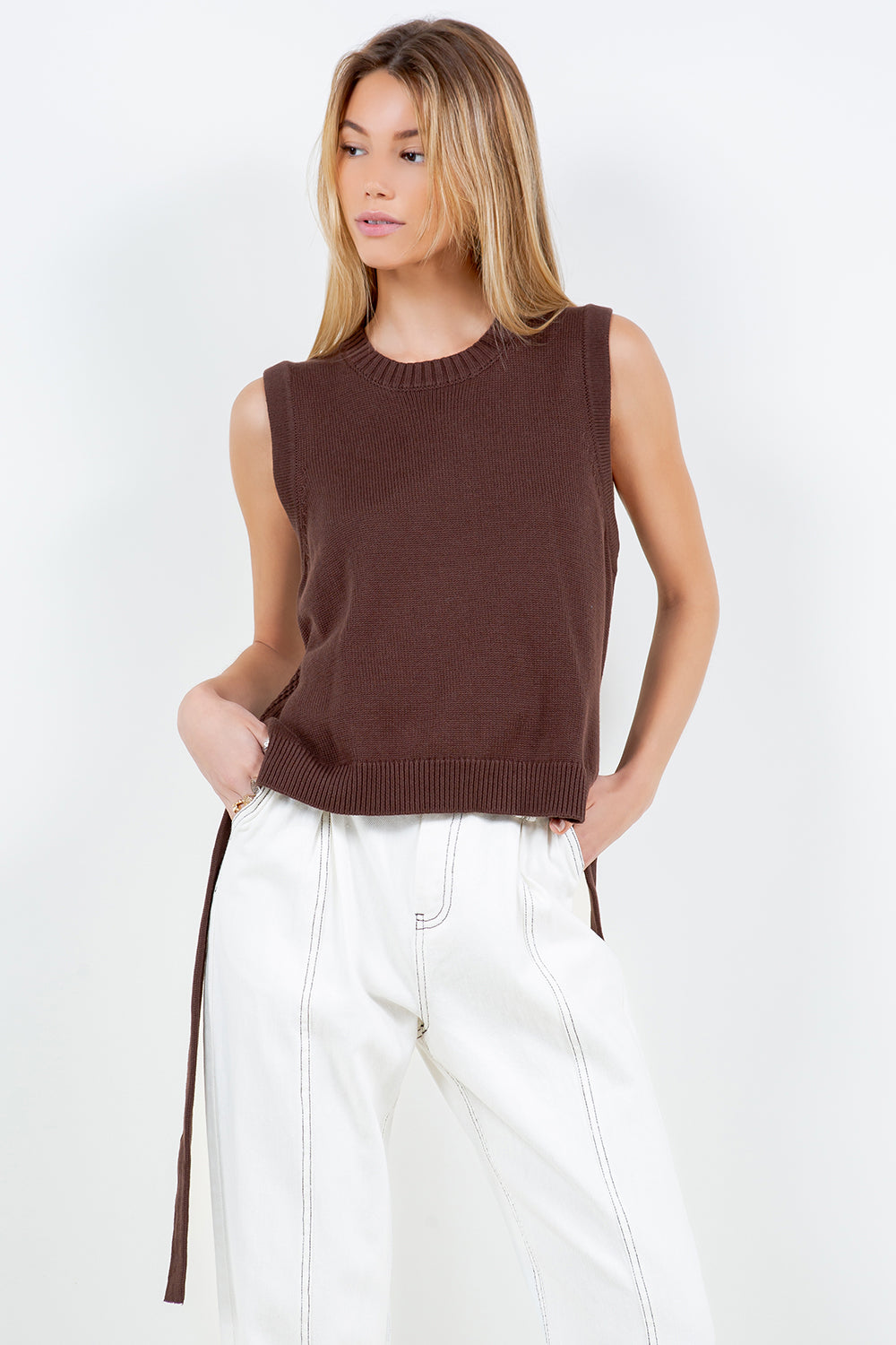 KNITTED BACK DETAIL TOP