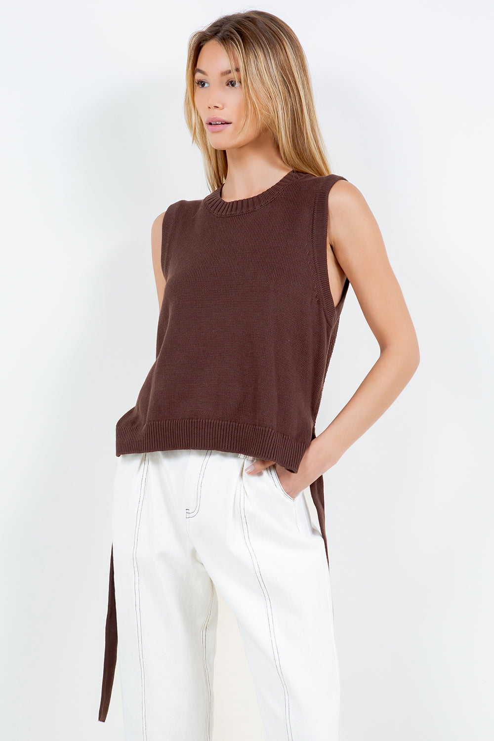 KNITTED BACK DETAIL TOP