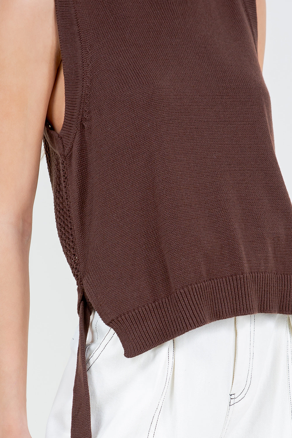 KNITTED BACK DETAIL TOP