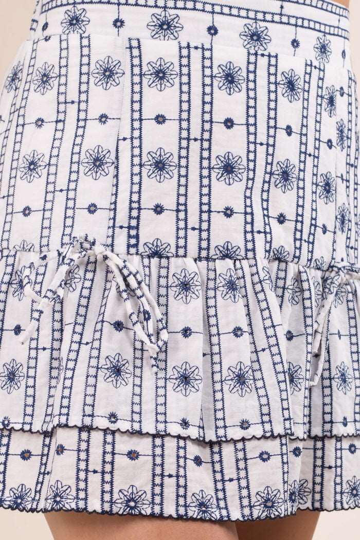Eyelet Ruffle Skirt