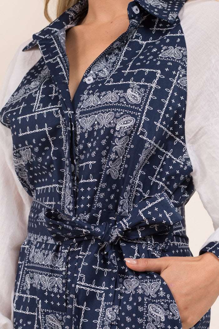 Bandana Print Cotton Tie Romper