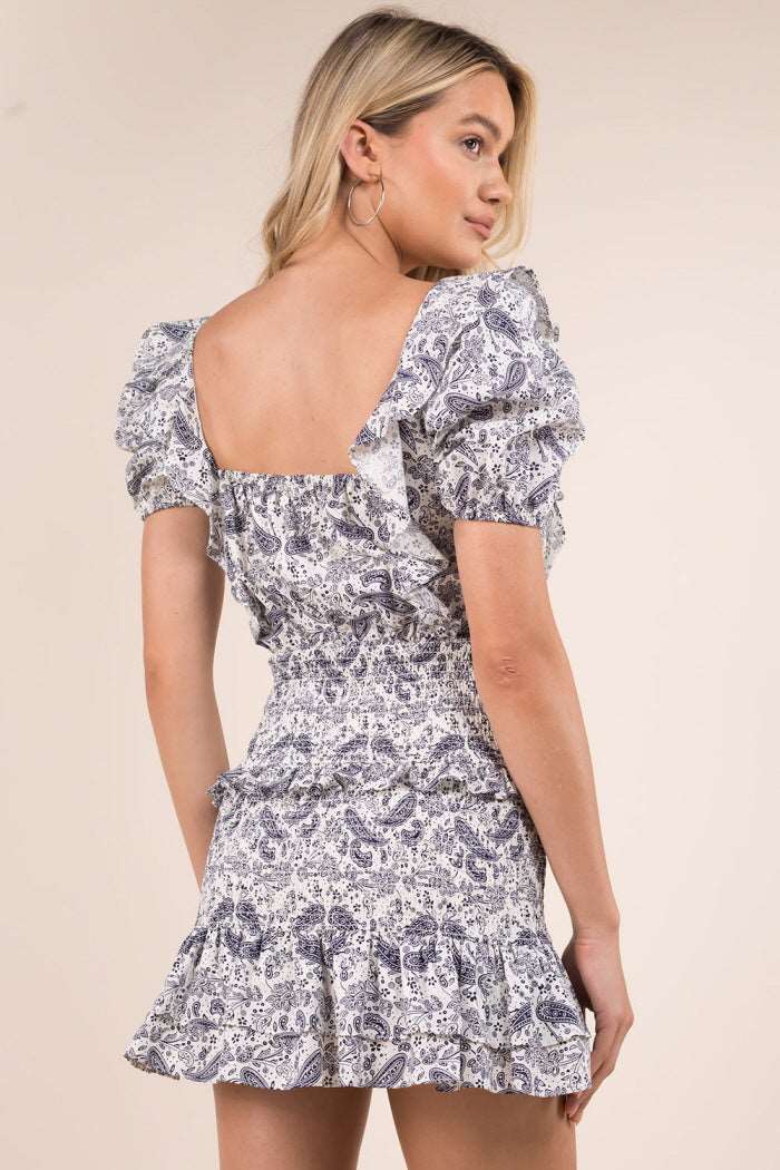 Cotton Smocking Paisley Dress