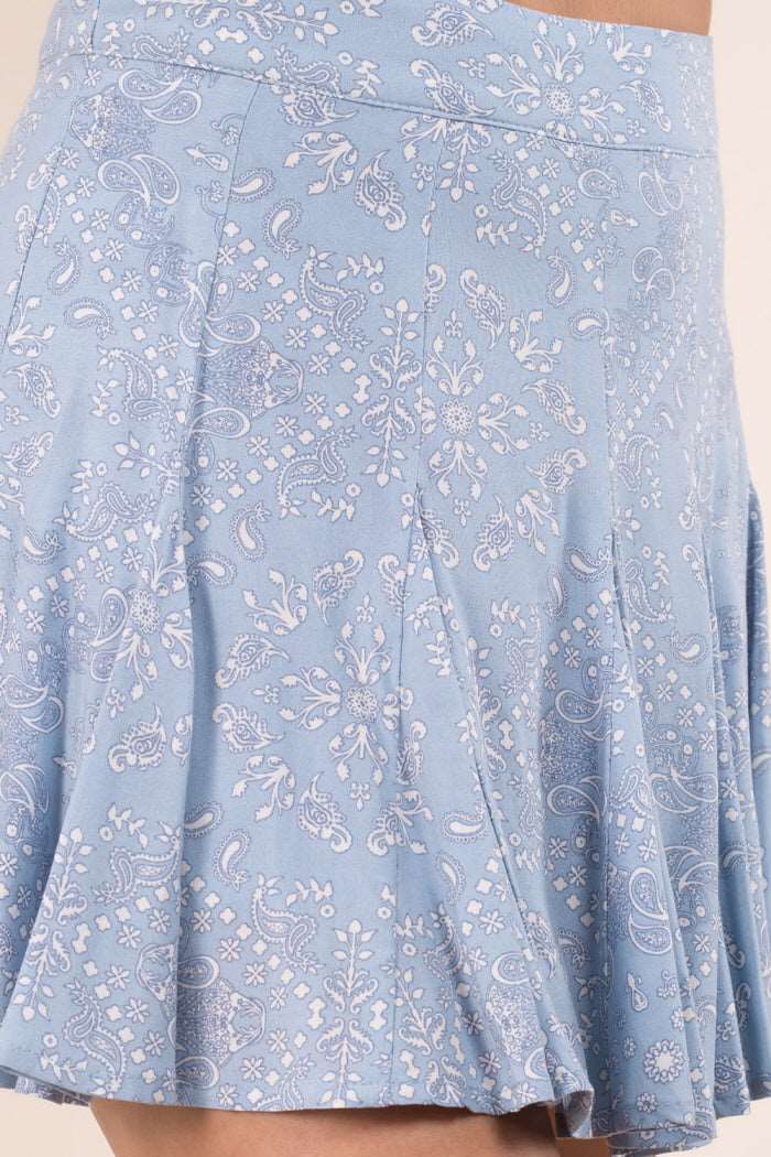 Bandana Print Flowy Skort