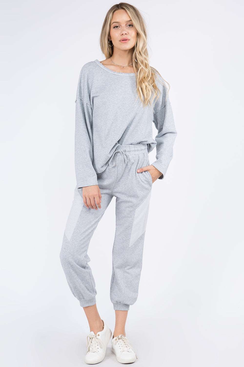 Contrast Insert Detailed Joggers - Whiteroom+Cactus