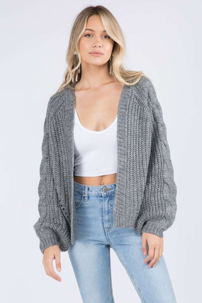 Cable Knit Sweater Cardigan - Whiteroom+Cactus