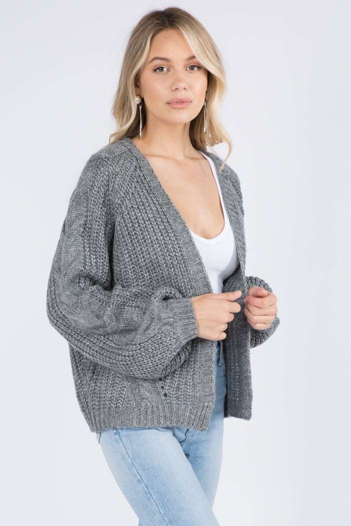 Cable Knit Sweater Cardigan - Whiteroom+Cactus