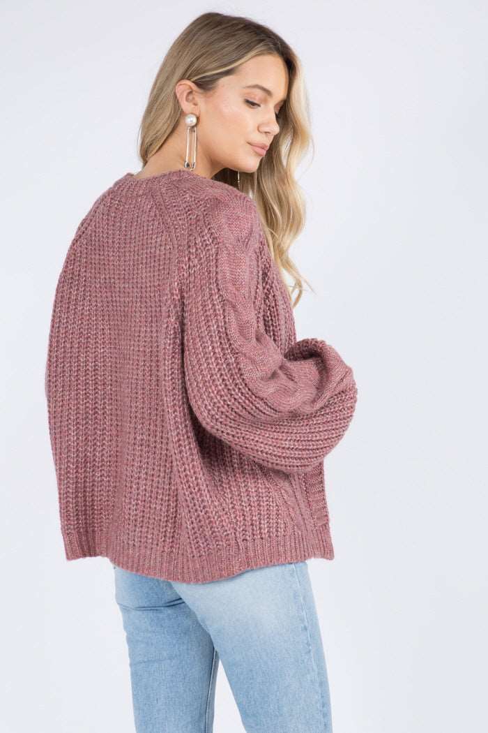 Cable Knit Sweater Cardigan - Whiteroom+Cactus