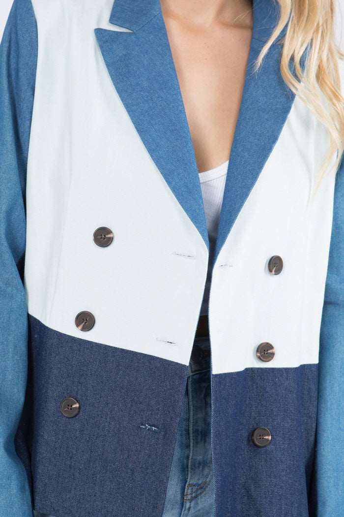 Denim Combo Blazer - Whiteroom+Cactus