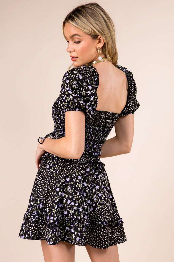 Disty Floral Smocked Crop Top