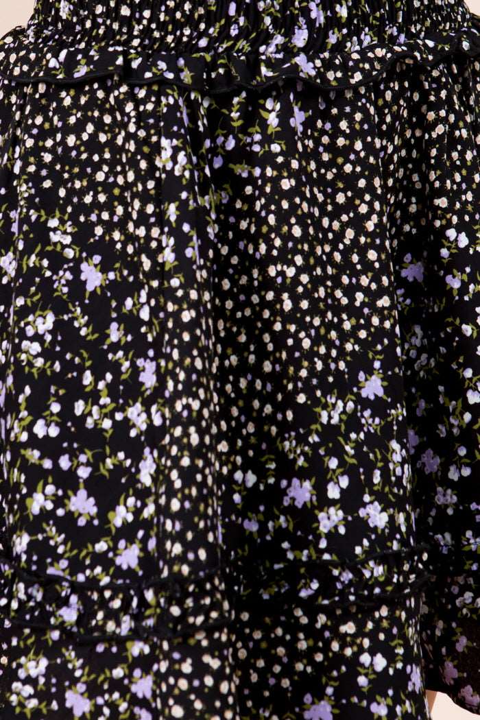Ditsy Floral Ruffle Trim Skirt