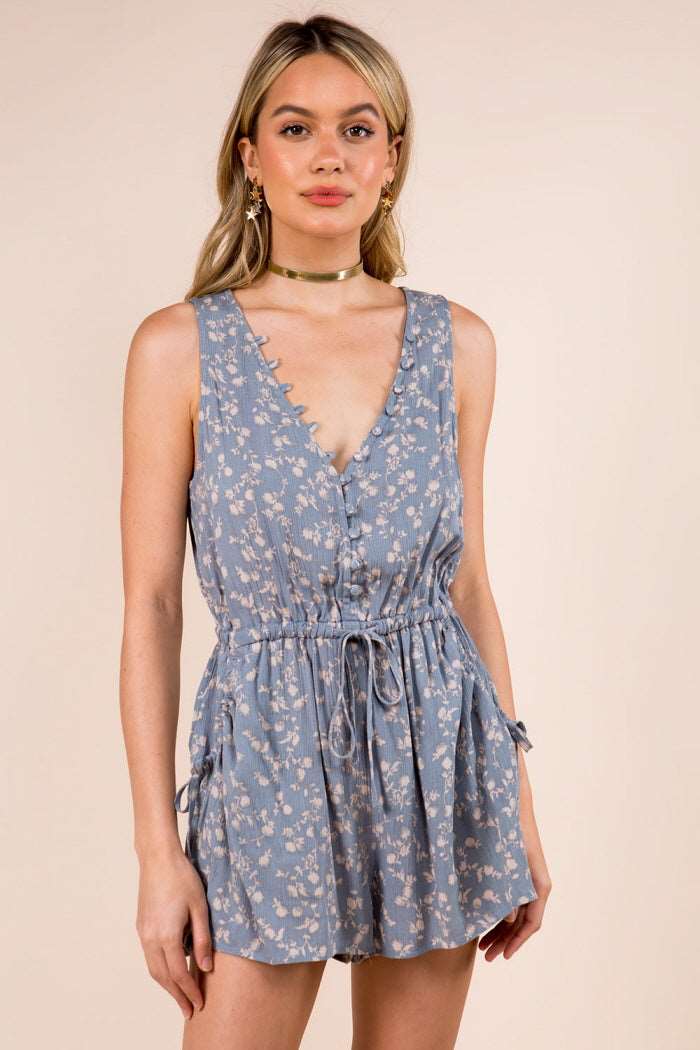 Drawstring Detailed Pocket Romper