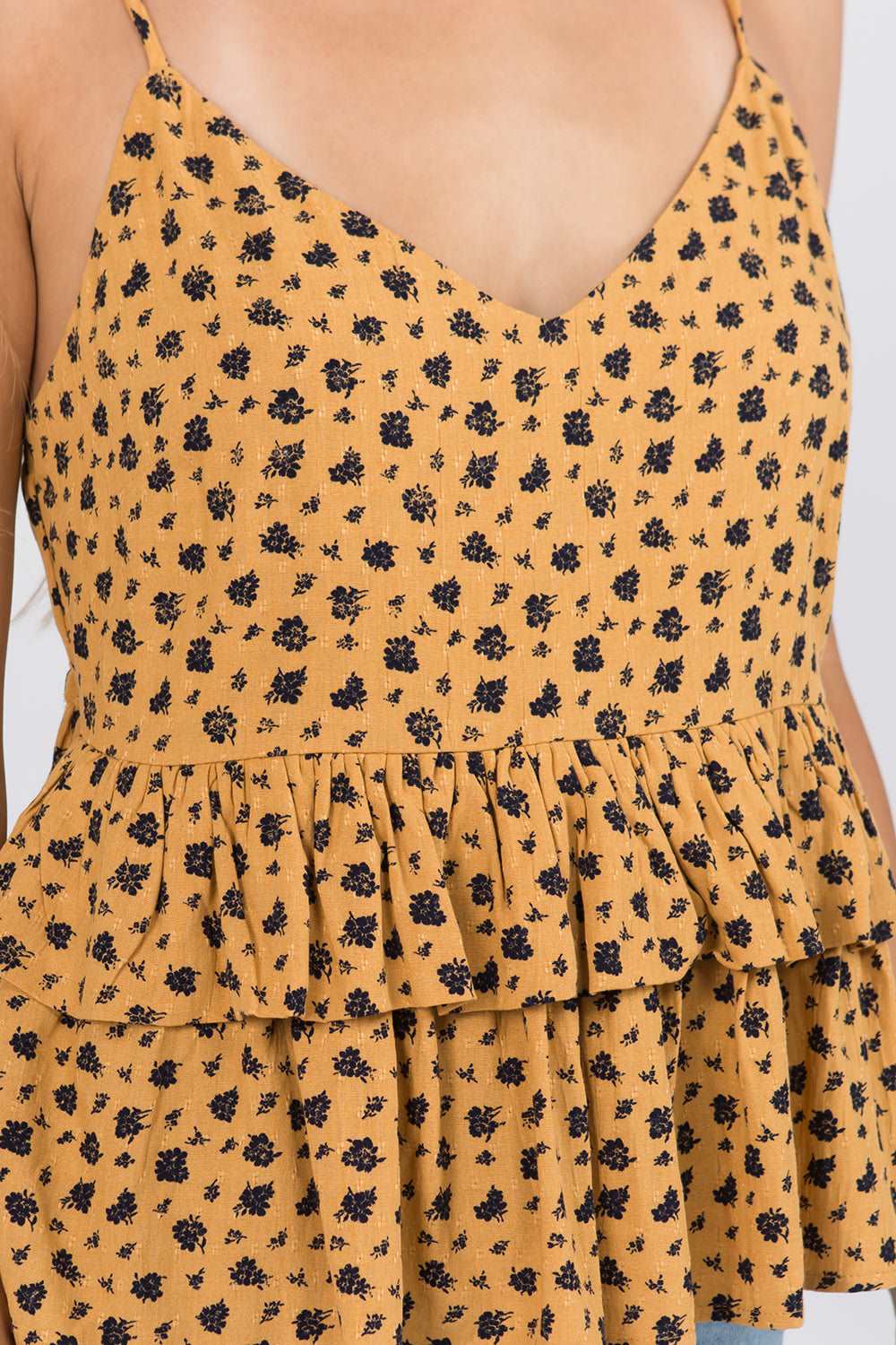 Ditsy Floral Ruffled Tank Top - Whiteroom+Cactus