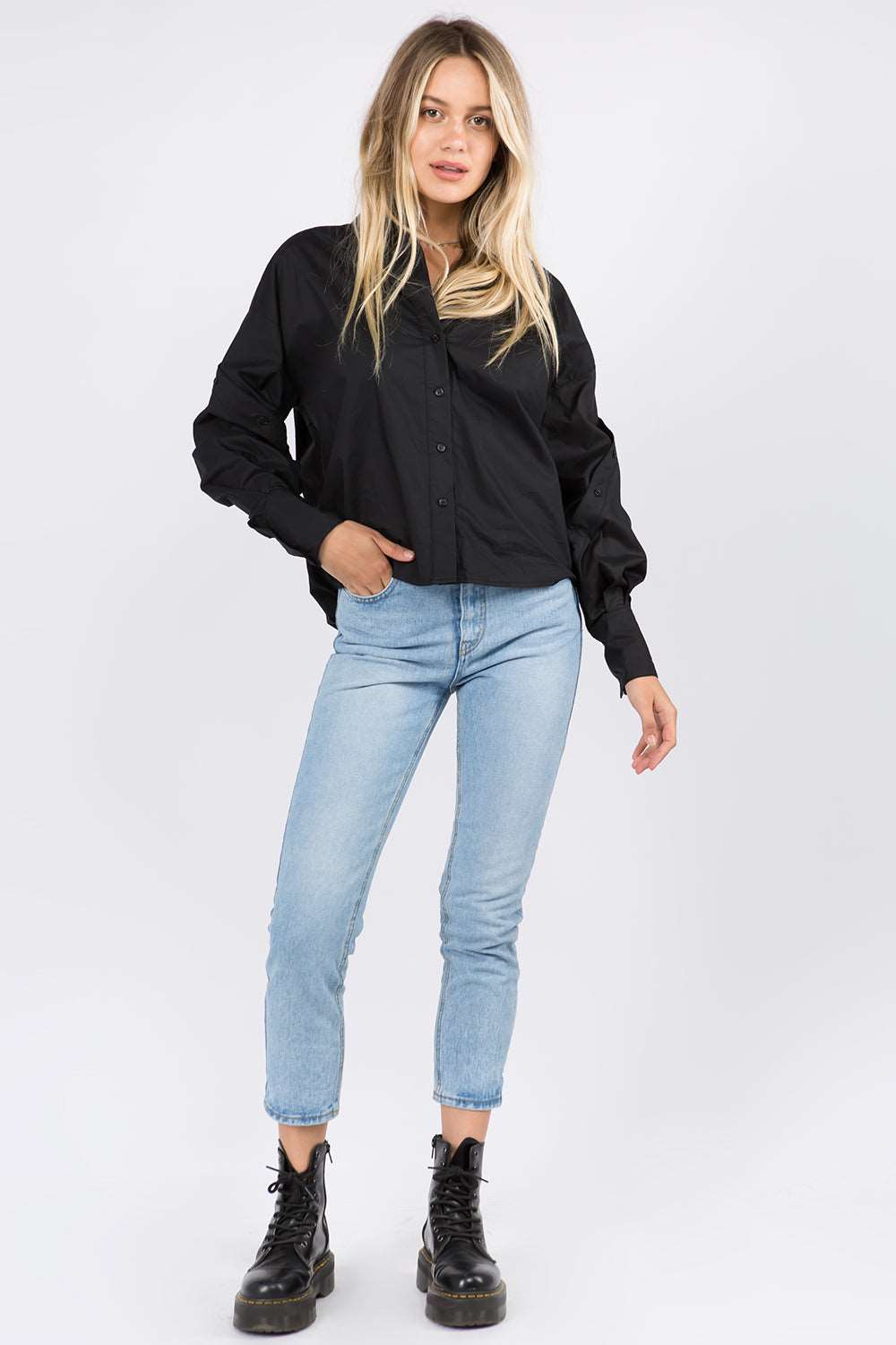 Button Detailed Sleeves Shirt - Whiteroom+Cactus