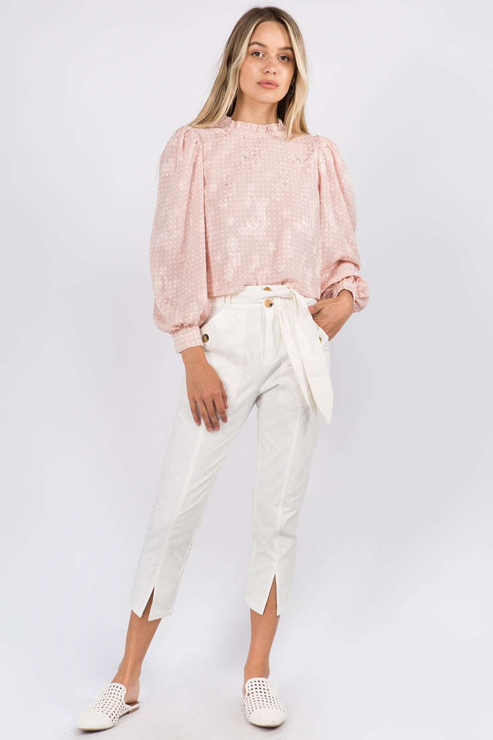 Cotton Tie Waist Trousers - Whiteroom+Cactus