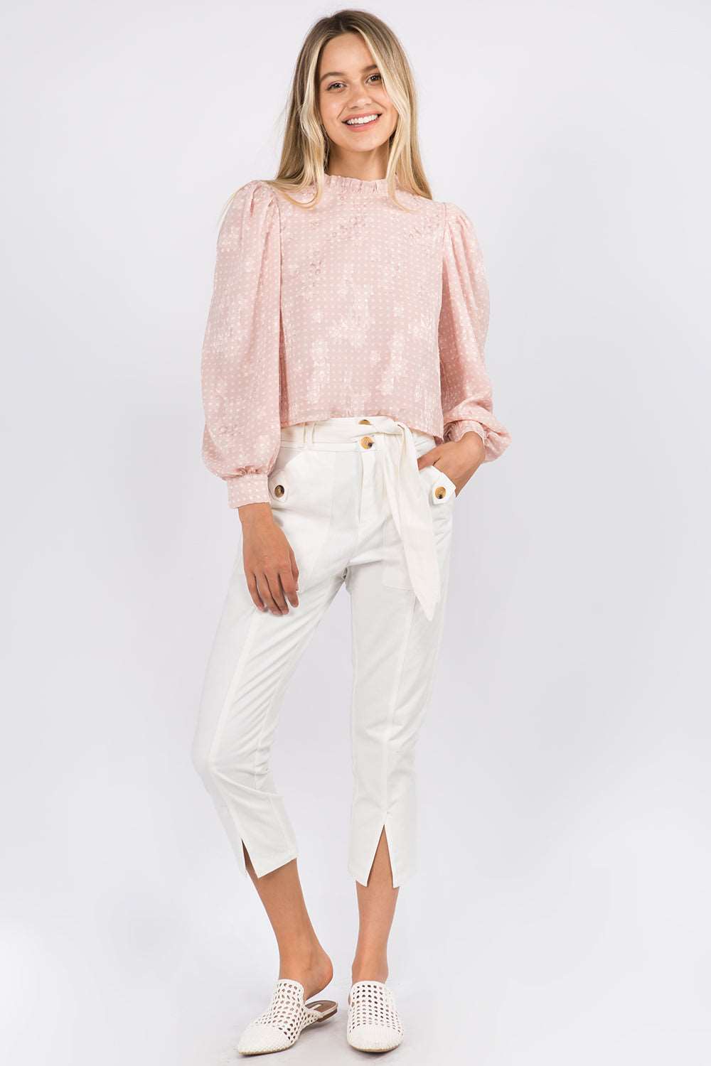 Cotton Tie Waist Trousers - Whiteroom+Cactus
