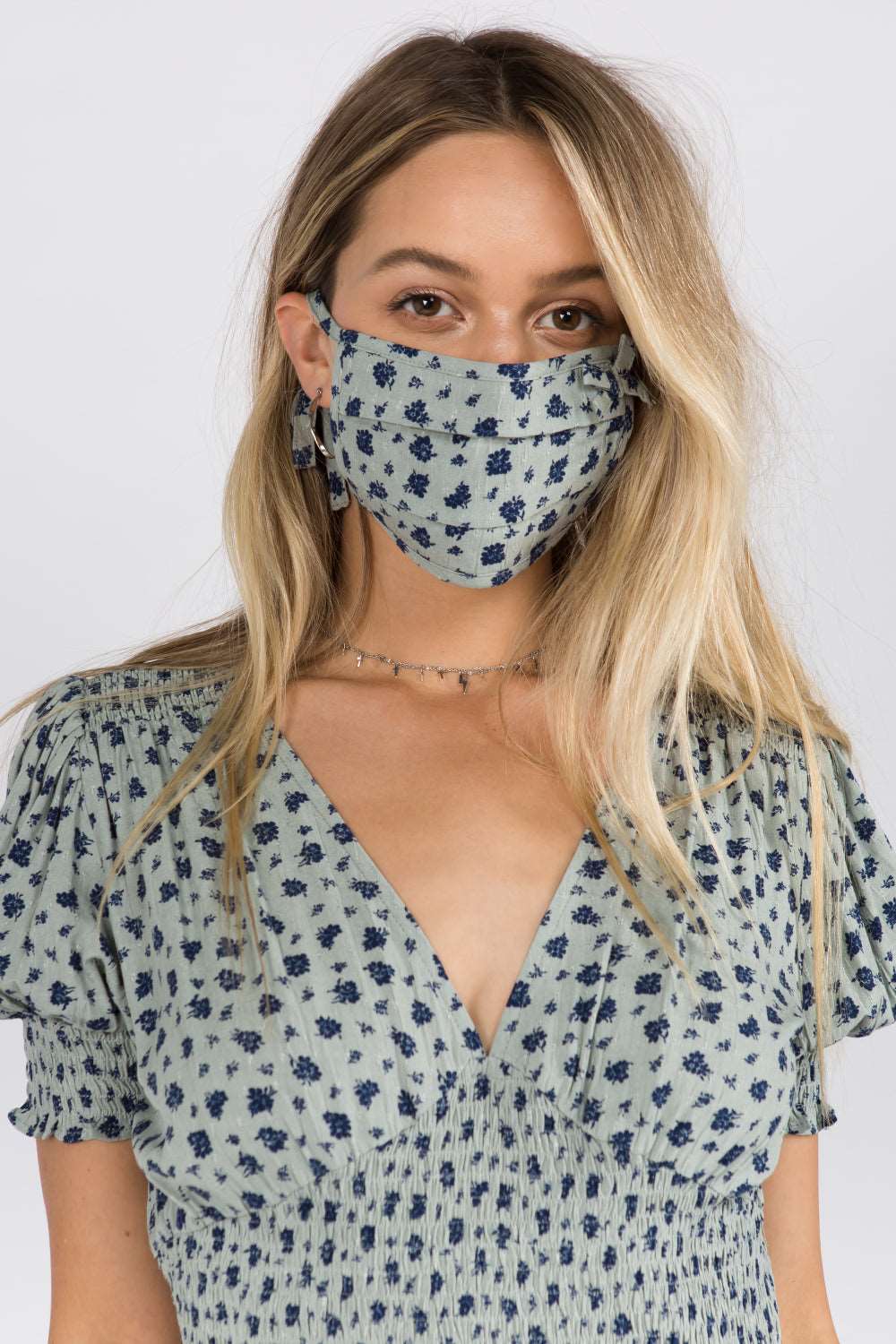 Disty Floral Printed Mask - Whiteroom+Cactus