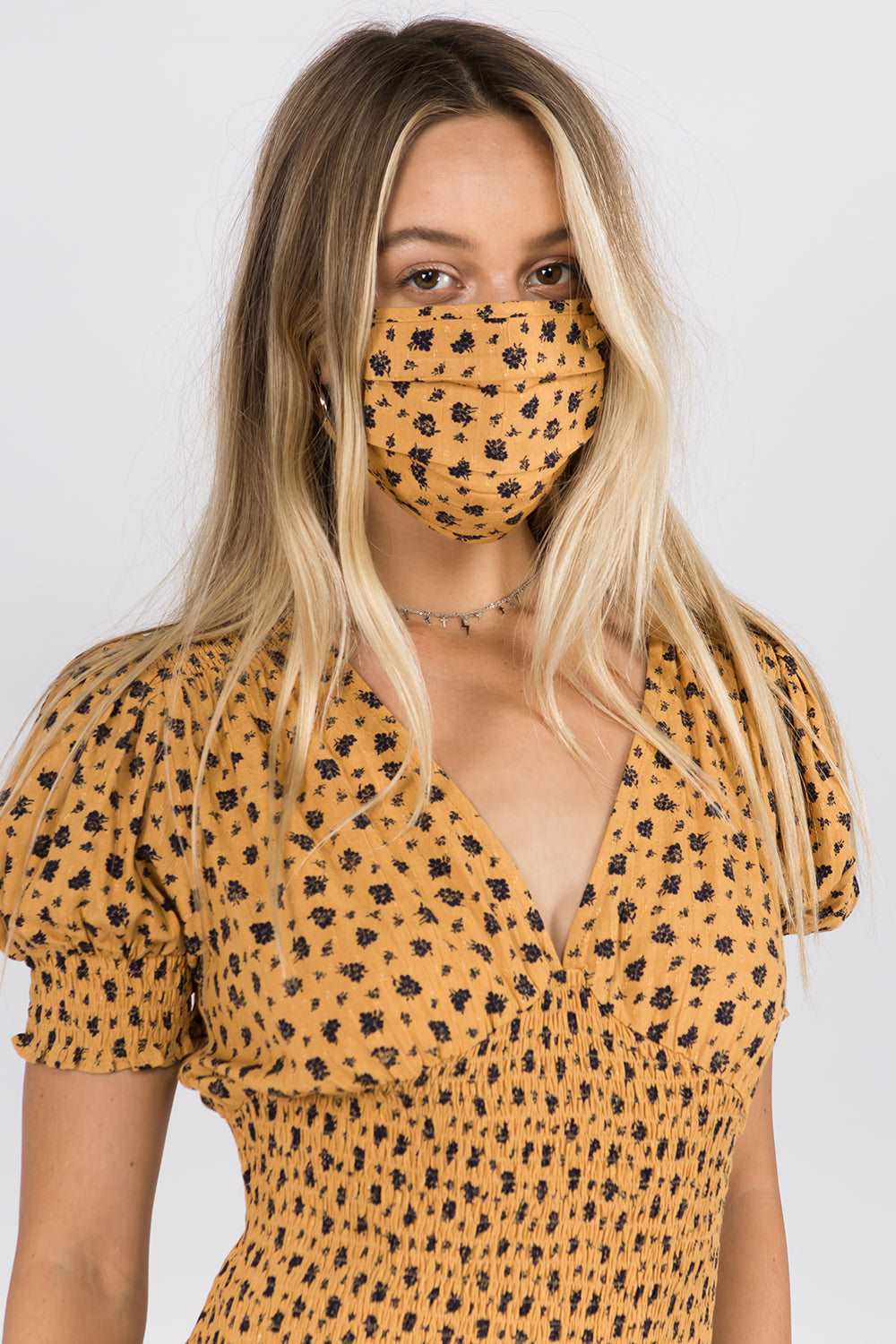Disty Floral Printed Mask - Whiteroom+Cactus
