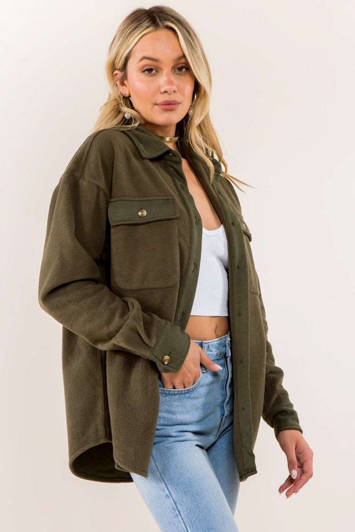 Contrast Knit Detailed Soft Shacket