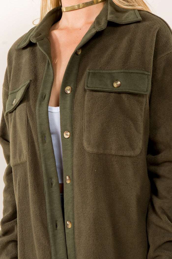 Contrast Knit Detailed Soft Shacket