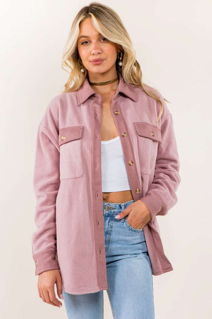 Contrast Knit Detailed Soft Shacket