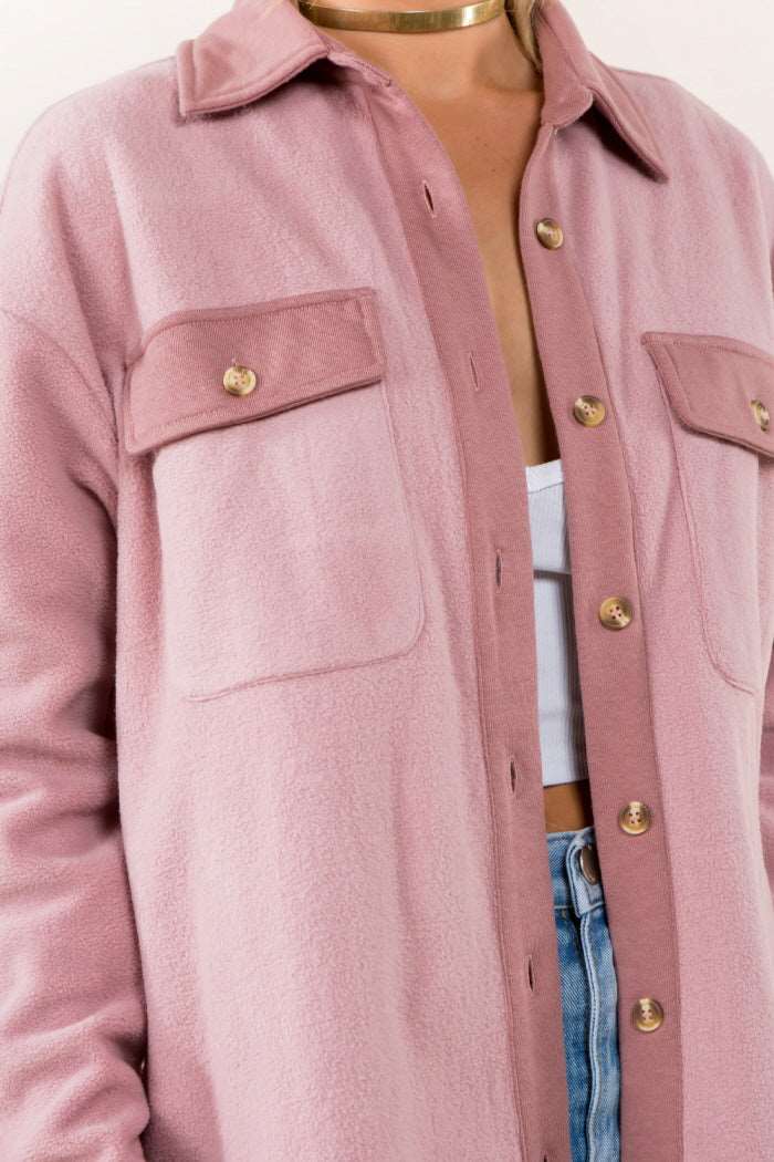 Contrast Knit Detailed Soft Shacket