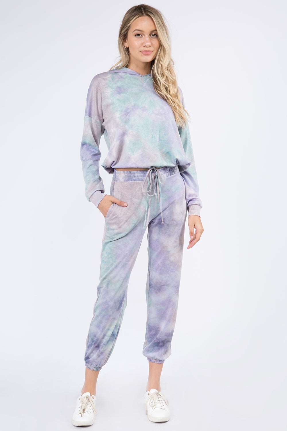 Drawstring Tie Dye Hoodie Pullover - Whiteroom+Cactus