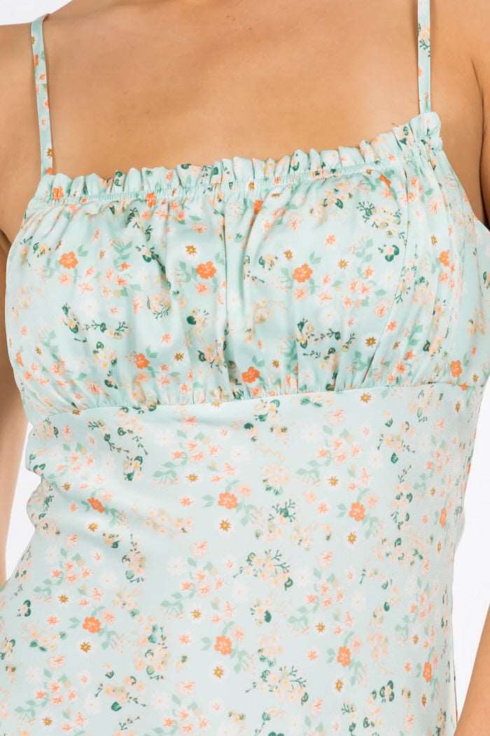 Ditsy Floral Satin Midi Dress
