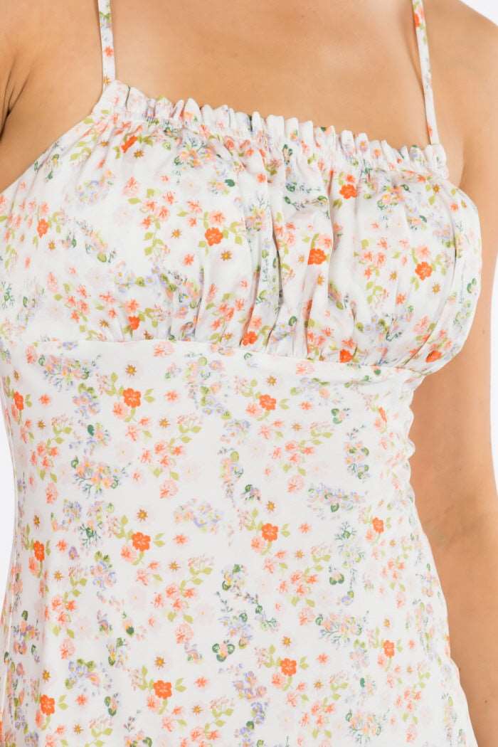 Ditsy Floral Satin Midi Dress