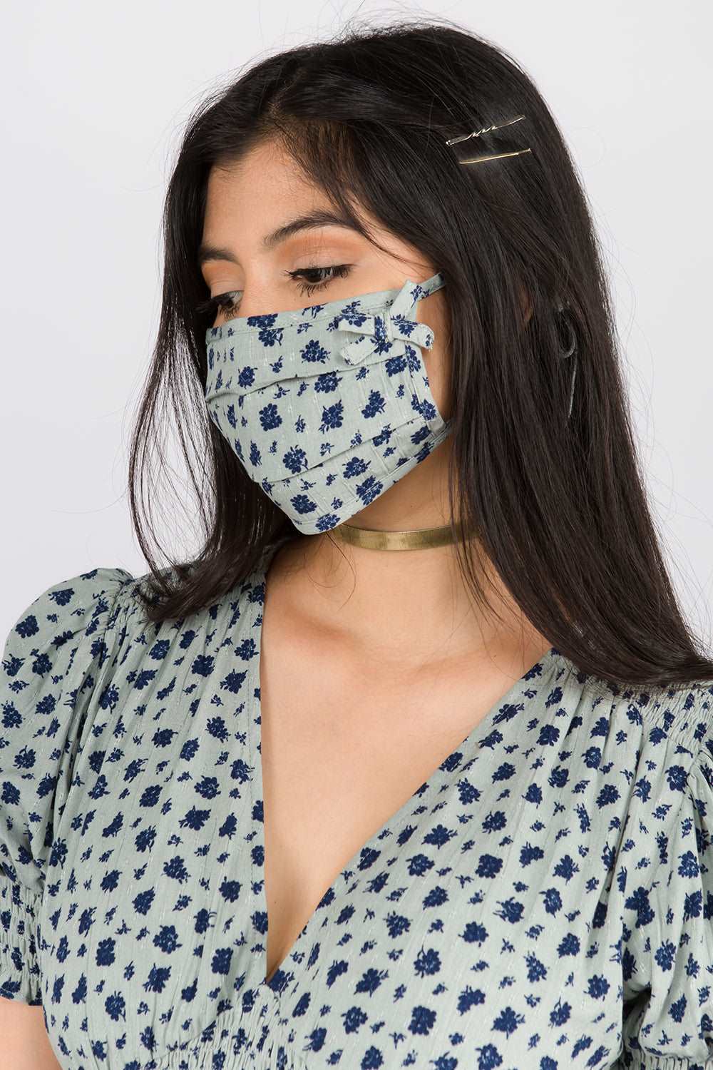 Disty Floral Printed Mask - Whiteroom+Cactus