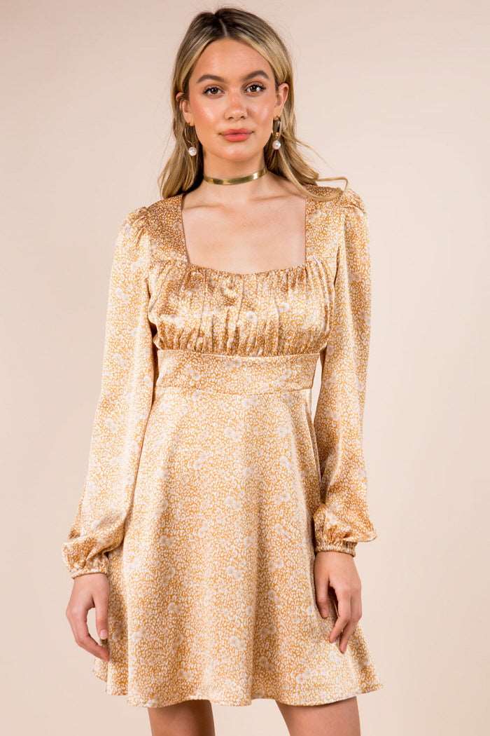 Drew Satin Long Sleeves Dress