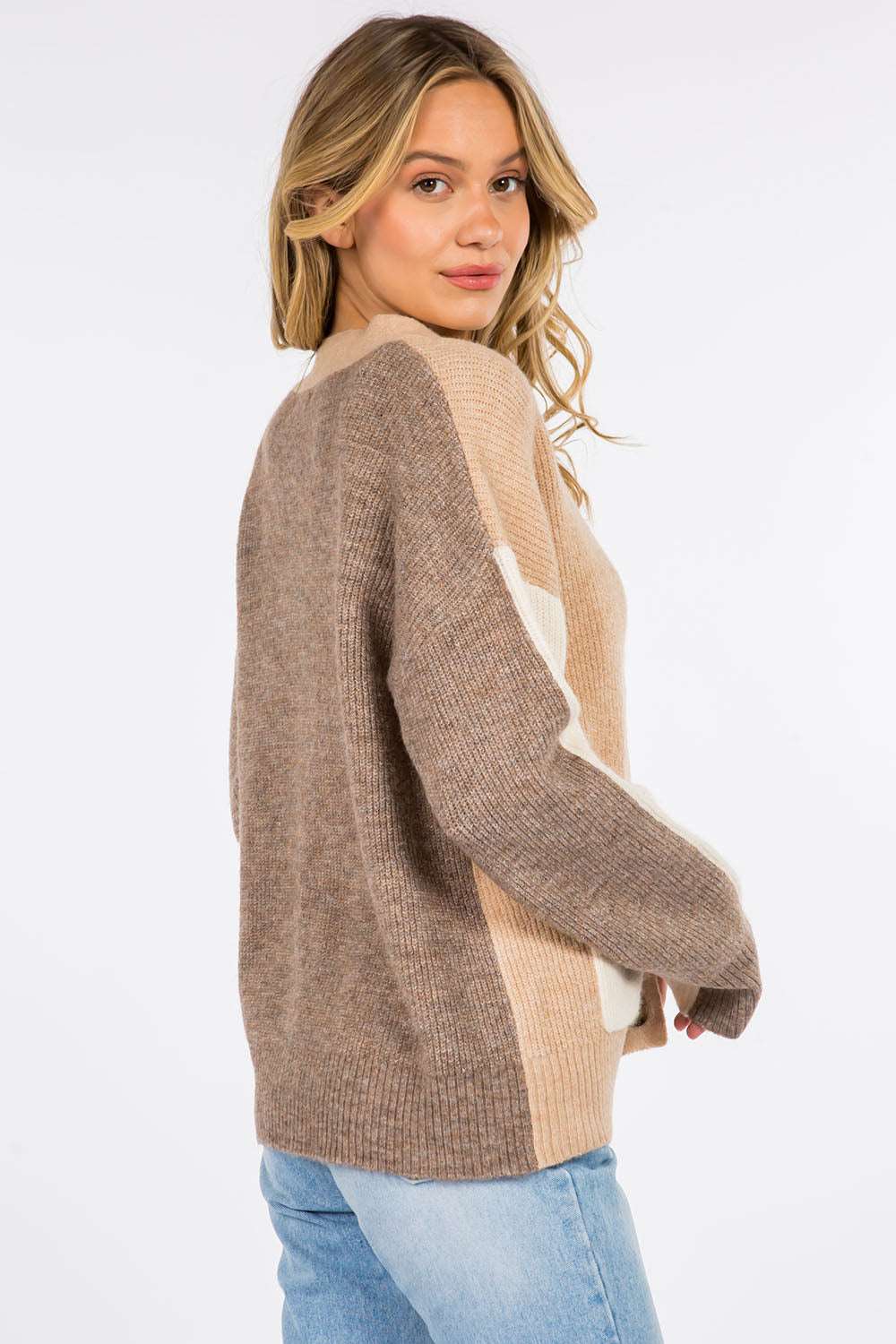 Color Block Knitted Cardigan