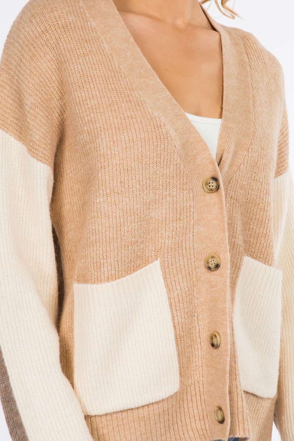 Color Block Knitted Cardigan