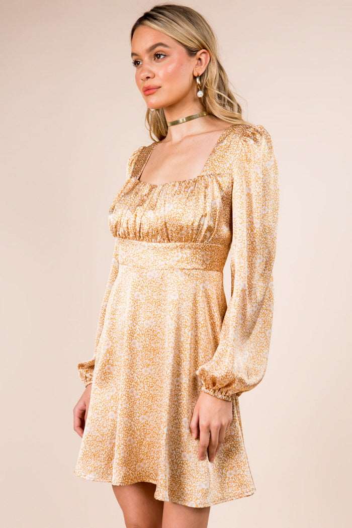 Drew Satin Long Sleeves Dress