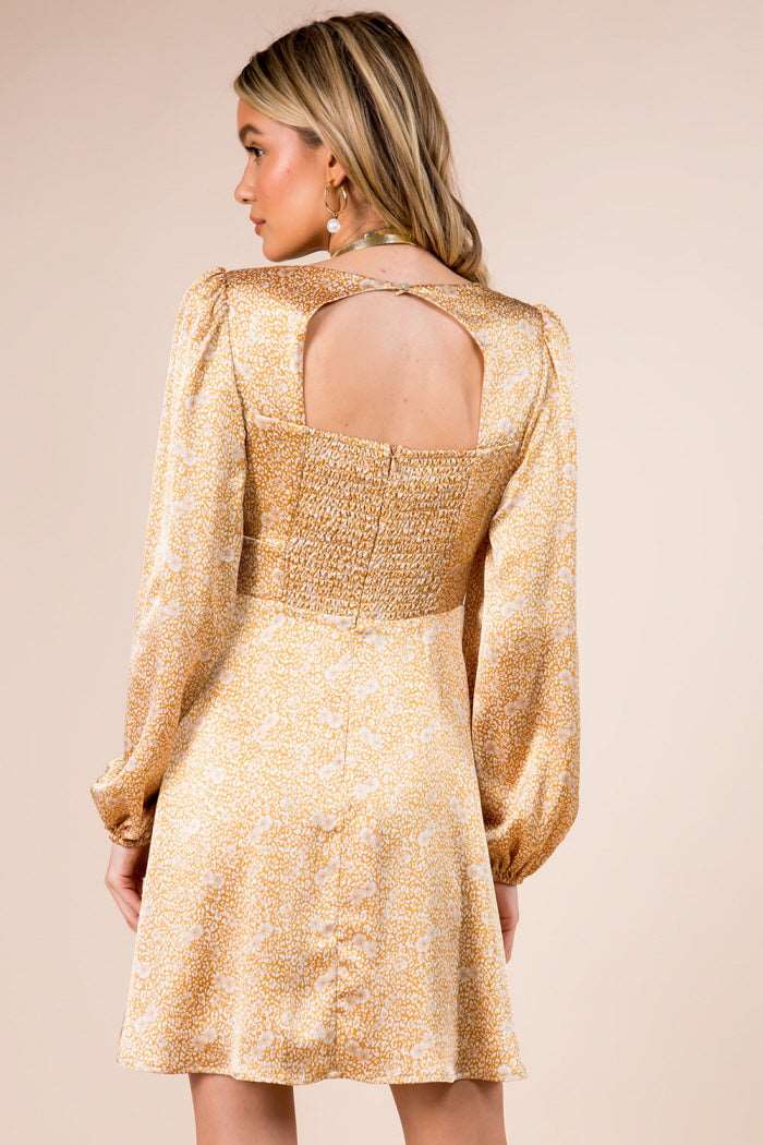 Drew Satin Long Sleeves Dress