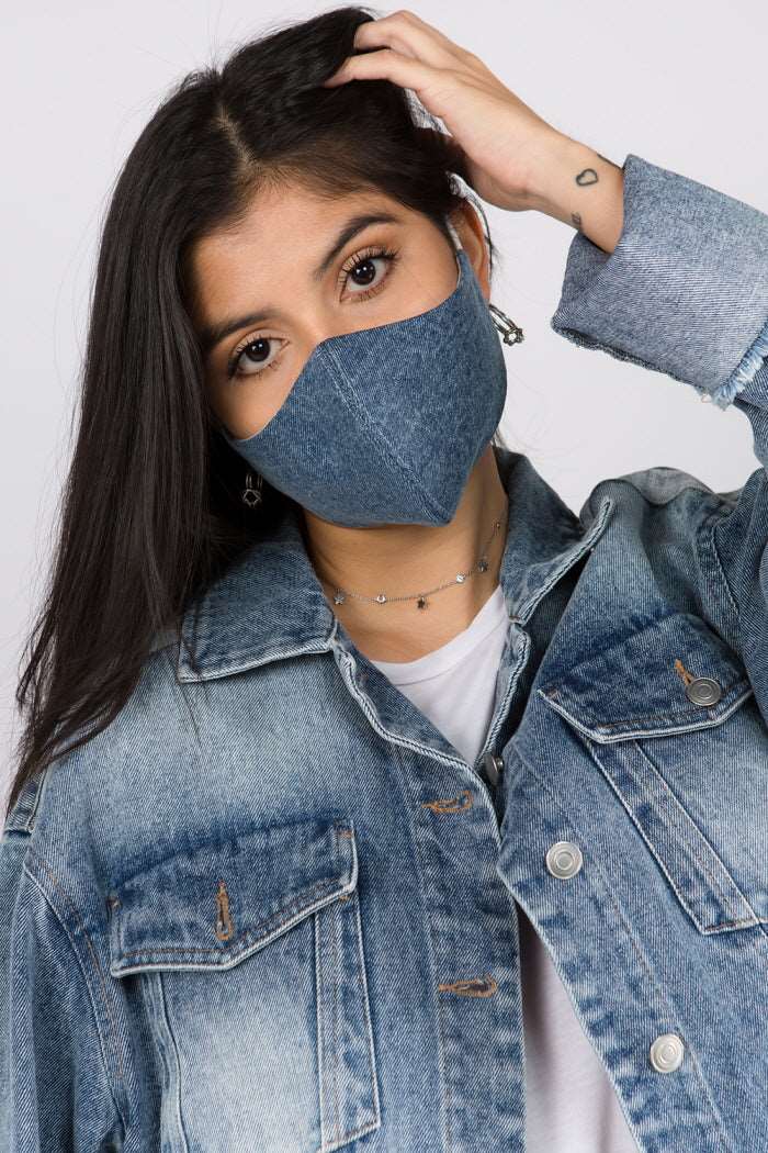 Denim Lined Mask - Whiteroom+Cactus