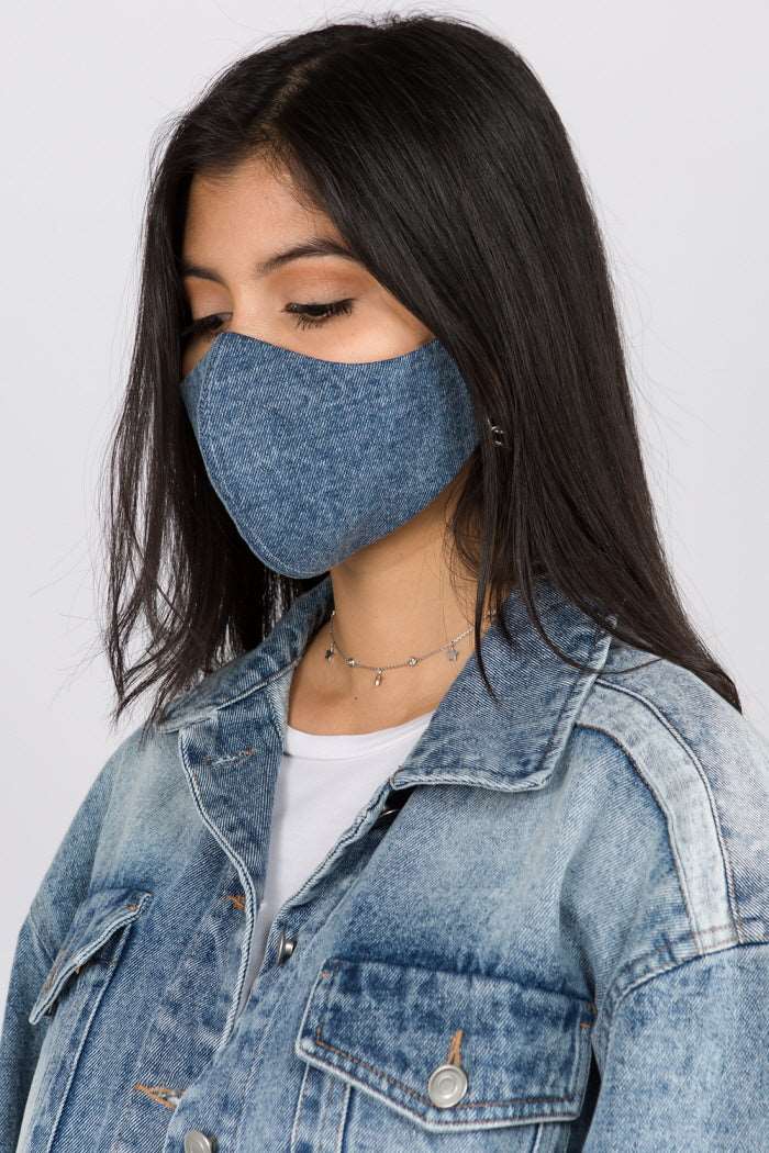 Denim Lined Mask - Whiteroom+Cactus