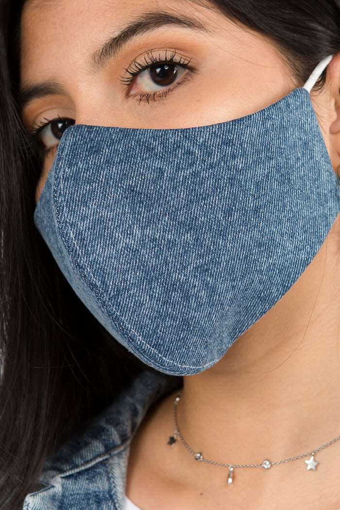 Denim Lined Mask - Whiteroom+Cactus